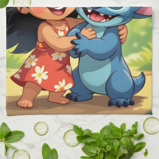Beste Freunde fürs Leben – Lilo & Stitch   Geschirrtuch (Gefaltet)