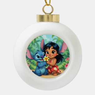 Beste Freunde fürs Leben – Lilo & Stitch   Keramik Kugel-Ornament