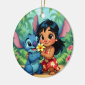 Beste Freunde fürs Leben – Lilo & Stitch   Keramik Ornament (Links)