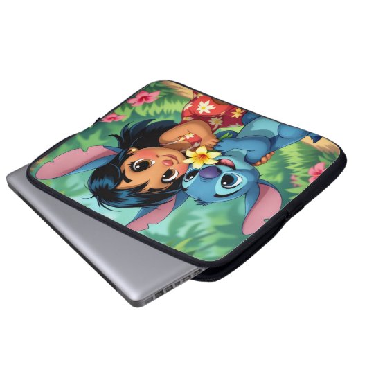 Beste Freunde fürs Leben – Lilo & Stitch Laptopschutzhülle (Vorne Knopf)