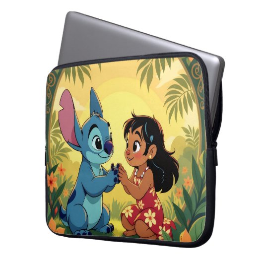 Beste Freunde fürs Leben – Lilo & Stitch Laptopschutzhülle (Vorderseite Links)