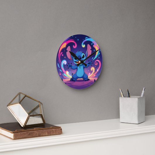 Beste Freunde fürs Leben – Lilo & Stitch Runde Wanduhr (Büro)