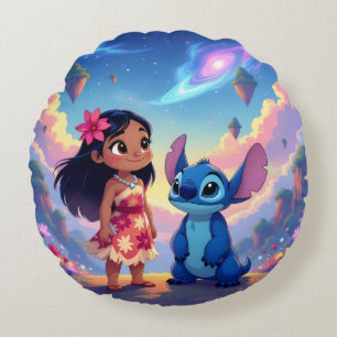 Beste Freunde fürs Leben – Lilo & Stitch   Rundes Kissen