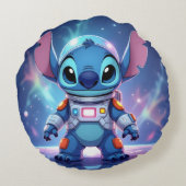 Beste Freunde fürs Leben – Lilo & Stitch Rundes Kissen (Rückseite)