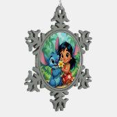Beste Freunde fürs Leben – Lilo & Stitch   Schneeflocken Zinn-Ornament (Links)