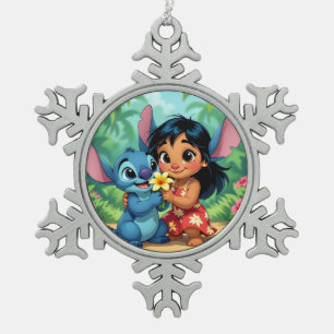 Beste Freunde fürs Leben – Lilo & Stitch   Schneeflocken Zinn-Ornament