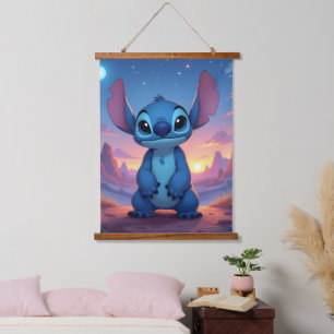 Beste Freunde fürs Leben – Lilo & Stitch   Wandteppich Mit Holzrahmen