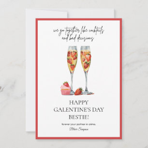 Beste Freunde Galentine's Day Cocktail Grußkarte z Einladung