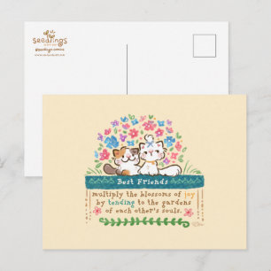 Beste Freunde-Gärten - Paisley & Mignon Katzen Postkarte