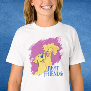 Beste Freunde Hund Süße Mädchen Weiße Grafik T-Shi T-Shirt