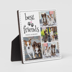 Beste Freunde Hunde 4 Foto Collage Pfotenabdrücke Fotoplatte