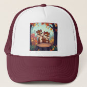 „Beste Freunde im Herbstzauber“ Truckerkappe (Vorderseite)
