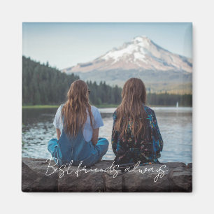 Beste Freunde immer Moderne Herzschrift Foto Magnet