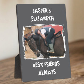 Beste Freunde immer Pferd Foto grau und weiß Fotoplatte