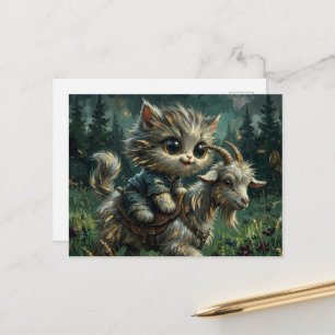 Beste Freunde Katze und Ziege Postkarte