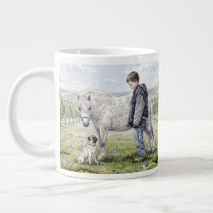 Beste Freunde - Kind mit Pony und Hund in einem Ob Jumbo-Tasse