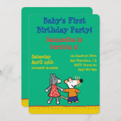 Beste Freunde Maisy und Dotty Griff-Hände Einladung (Vorne/Hinten)