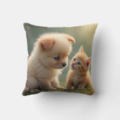 Beste Freunde - niedlicher Welpe und Kätzchen im G Kissen (Rückseite)