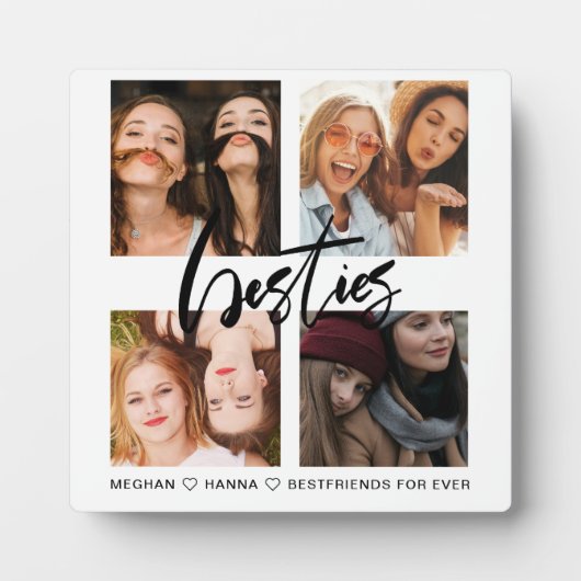 Beste Freunde Quadrat 4 Fotos Collagen Fotoplatte (Vorderseite)