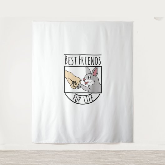 Beste Freunde Rabbit Pet Wandteppich (Vorderseite)