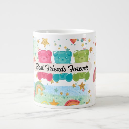 Beste Freunde Regenbogen-Tasse Jumbo-Tasse (Vorderseite)