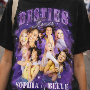 Beste Freunde Retro Y2K Bootleg Lila BFF Rap-Shirt T-Shirt