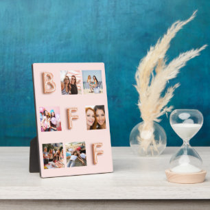 Beste Freunde Rosen Gold Rouge Pink Foto Collage Fotoplatte