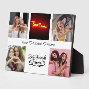 Beste Freunde Schrift Foto Collage Plakette Fotoplatte