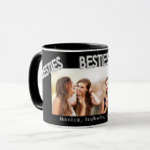 Beste Freunde Schwarz-Silber-Foto Tasse (Vorderseite Links)