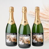 Beste Freunde Schwarz-weiße Foto-Namen Partys Schaumweinetikett