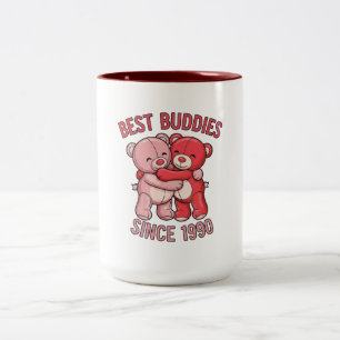 Beste Freunde seit 1990 Bär Zweifarbige Tasse