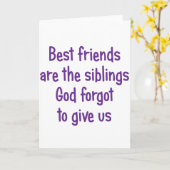 Beste Freunde sind die Geschwister Karte (Gelbe Blume)