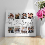 Beste Freunde Skriptgeschenk für Freunde FotoColla Leinwanddruck<br><div class="desc">Ein besonderes und unvergessliches Foto-Collage-Geschenk für die besten Freunde. Das Design verfügt über ein 8-Foto-Collage-Layout, mit dem acht Fotos von bester Freundin angezeigt werden. "Best Friends" ist in einem stilvollen schwarzen Pinsel-Skript und Herz-Design-Kalligraphie entworfen und mit den Namen von bester Freundin angepasst. Schicken Sie sich und Ihren besten Freunden ein...</div>