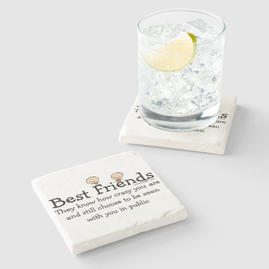 Beste Freunde Steinuntersetzer (Seitenansicht)