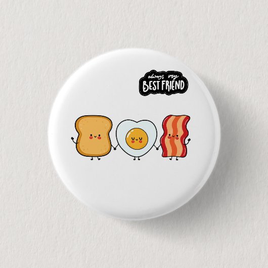 Beste-Freunde-Trio- Speck Eier & Toast Button (Vorderseite)