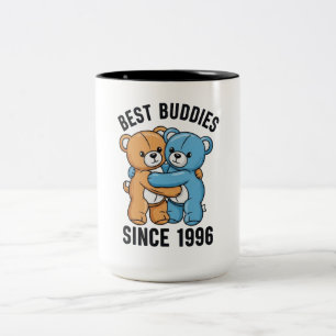 Beste Freunde Umarmen seit 1996 Teddybären Zweifarbige Tasse