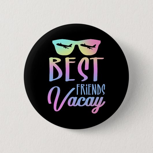 Beste Freunde Urlaubsreise Gruppe Kreuzfahrt Button (Vorderseite)