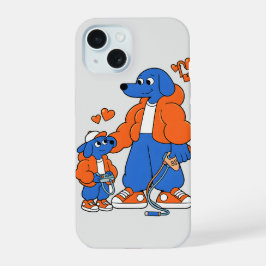 Beste Freunde: Vater-und-Sohn-Blue-Dog-Duo ( Orang iPhone 15 Hülle