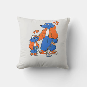 Beste Freunde: Vater-und-Sohn-Blue-Dog-Duo ( Orang Kissen