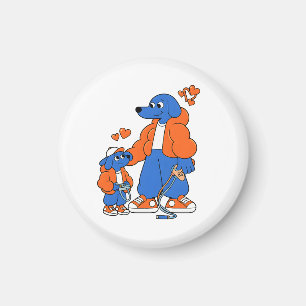Beste Freunde: Vater-und-Sohn-Blue-Dog-Duo ( Orang Magnet
