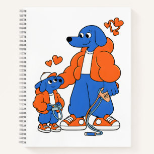 Beste Freunde: Vater-und-Sohn-Blue-Dog-Duo ( Orang Notizblock