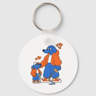 Beste Freunde: Vater-und-Sohn-Blue-Dog-Duo ( Orang Schlüsselanhänger