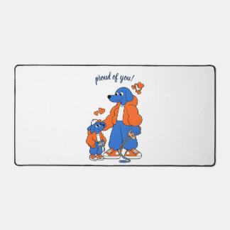 Beste Freunde: Vater-und-Sohn-Blue-Dog-Duo ( Orang Schreibtischunterlage