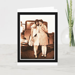 Beste Freunde Vintage Sepia Karte
