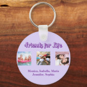 Beste Freunde violett lila Skriptnamen Fotos Schlüsselanhänger (Vorderseite)