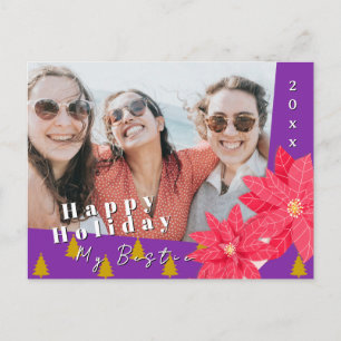 Beste Freunde Weihnachtsstern Frohe Feiertage Foto Feiertagspostkarte
