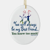 Beste Freunde weiß Keramik Ornament (Rechts)