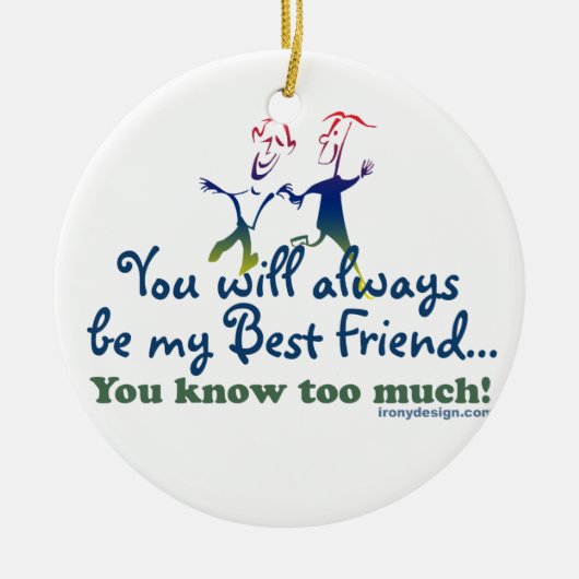 Beste Freunde weiß Keramik Ornament (Vorne)