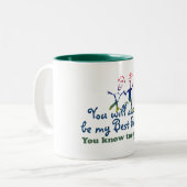 Beste Freunde weiß Zweifarbige Tasse (Vorderseite Links)