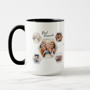 Beste Freunde Zehn‑Foto Personalisiere Namen & Jah Tasse